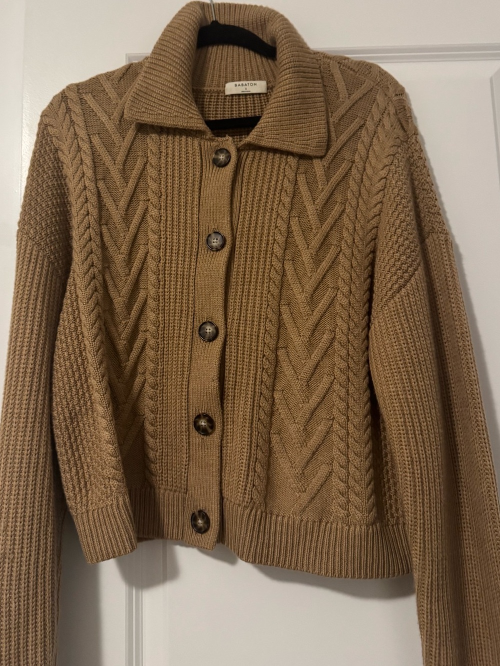 Babaton Cable Knit Button-Front cardigan